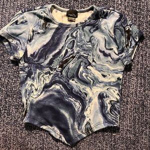 Blue pointed crop top size xs